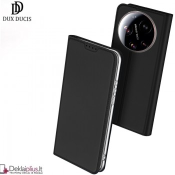 Dux Ducis Skin Pro dirbtinės odos dėklas - juodas (Xiaomi 17 Ultra)